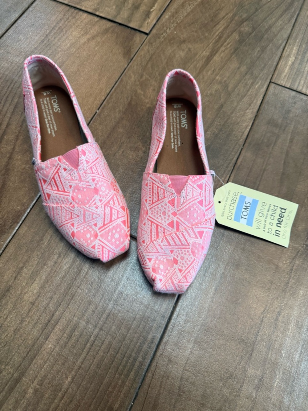 TOMS Women’s Classic Alpargata Loafers | Pink Neon Tribal | NWT